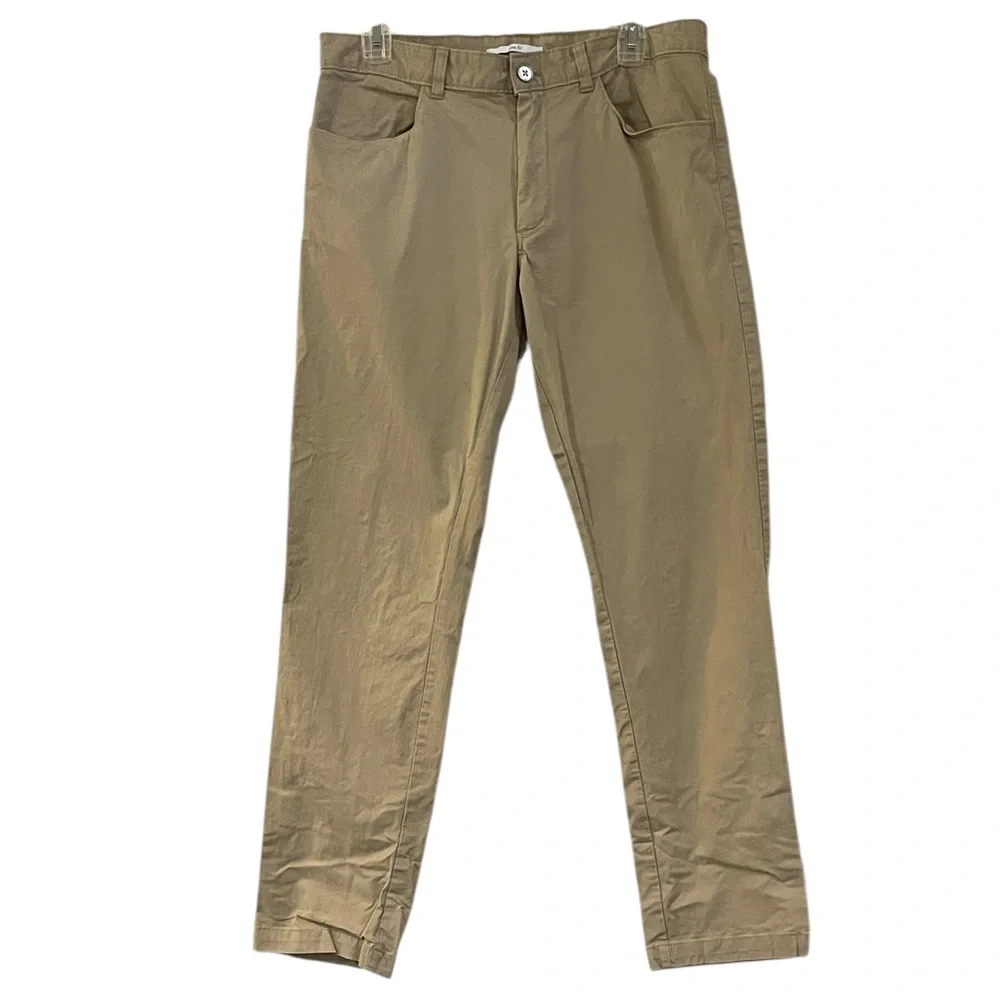 CALVIN KLEIN MENS COTTON SLIM FIT PANTS KHAKI TAN SIZE 32